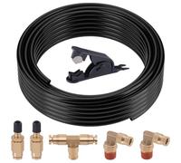 EilxMag Air Line Kit for Air Spring Bag Suspension with Fittings, 30 FT PA Hose Truck Airbag Line with 1/4 NPT DOT Air Fittings, Replacement Valve for Airbag Suspension in Semi Truck Trailer