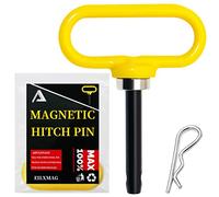 EilxMag Magnetic Hitch Pin, Lawn Mower Trailer Hitch Pins - Strong Heavy Duty Neodymium Magnet Trailer Gate Pin for Mowers, Lawn Tractors, Towing Cargo - Simple One Handed Hook On & Off（Yellow）