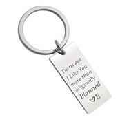 Eilygen Boyfriend Gift Personalized Initial Keychain for Men Funny Gift for Husband Boyfriend Anniversary Jewelry, Turns Out I Like You More Than Originally Planned (E), Large
