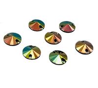 EIMASS Pack of 50, Round Rivoli Shape, Resin Crystals, Sew or Glue on Flat Back Rhinestones to Embellish Costumes, Clothes, Learning Projects (14mm, Dusky Flare)