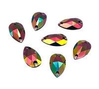 EIMASS Teardrop Shape Sew or Glue on Resin Crystals, Flat Back Gems for Costume, Pack of 50 Crystals (17 x 28mm, Dusky Flare)