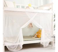 Eimilaly 8 Corner Canopy Curtains for Girls Boys Bed Decor, Dormitory, Loft, 1-1.8M or Outdoor Camping, Suit for 1M Single Door White