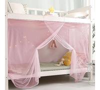 Eimilaly 8 Corner Canopy Curtains for Girls Boys Bed Decor, Dormitory, Loft, 1-1.8M or Outdoor Camping, Suit for 1.2M Single Door Pink