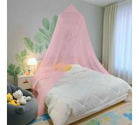 Eimilaly Bed Canopy Mosquito Net, Bed Canopy for Girls Room Decor - Insect Protection Hanging Canopy for Adults, Babies, Outdoor Camping, Pink/Single Door