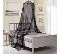 Eimilaly Bed Canopy Mosquito Net, Bed Canopy for Girls Room Decor - Insect Protection Hanging Canopy for Adults, Babies, Outdoor Camping, Black/Single Door