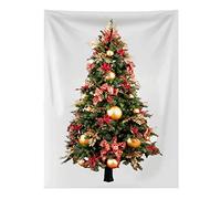 Eimilaly Bow Christmas Tree Tapestry with Nails, Flannel Tapestry Wall Hanging Tapestries Gifts for Xmas Decor, Birthday and Room Decor etc, 60x40in/NEW