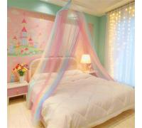 Eimilaly Rainbow Bed Canopy for Girls Mosquito Net, Easy Installation Princess Canopy for Kids Bed Room Decor