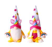 Eimilaly Rainbow Unicorn Gnomes Decorations for Home, Tomte Gnomes Decor Set for Halloween | Christmas Ornaments or Unicorn Theme Party Gnome Decor - 2PCS