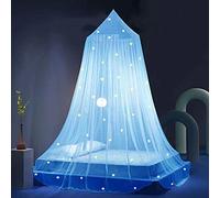 Eimilaly Stars Bed Canopy Glow in The Dark, Bed Canopy for Girls Mosquito Net, Princess Canopy for Girls Bed Room Decor, Blue