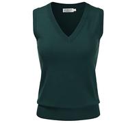 EIMIN Women's V-Neck Sleeveless Stretch Pullover Premium Sweater Vest Top (S-3X), Esw011_teal, Small