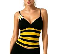 Eimmao Women Sleeveless Tank Tops Ladybug Shirt Bee Costume | Red and Black Polka Dot Top, Lady Bug Clothes, Cute Halloween Costumes, Cosplay Outfits, Backless Camisole, Party Festival