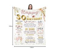 EIMOPE 30th Birthday Blanket for Women - Unique Gift for Her 30 Year Old Celebration
