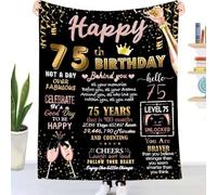 EIMOPE 75th Birthday Gifts Blanket for Women, 75th Birthday Decorations Women, Best Gifts for 75 Year Old Woman, Happy 75 Birthday Gifts for Women, 1948 75th Birthday Gifts Blanket for Mom Gifts