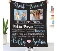 EIMOPE Custom Blankets with Sister name and Photos, Personalised Friendship Blanket Gifts Customized Picture Blanket Memory Gifts Birthday Gift for Sister Bestie Girlfriend Boyfriend