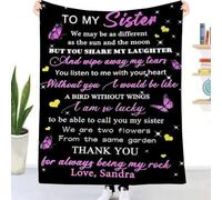 EIMOPE Custom Blankets with Sister name and Photos, Personalised Friendship Blanket Gifts Customized Picture Blanket Memory Gifts Birthday Gift for Sister Bestie Girlfriend Boyfriend
