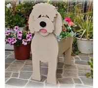 EIMOPE Cute Flower Pot Dog Planter, Creative Planters Planter Garden Planters, Pet Pots Cactus Air Plants Home Office Decor, Golden Doodle, 43X25cm