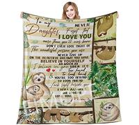 EIMOPE Flannel Blanket to My Daughter Gifts from Mum, Cozy Soft Plush Fleece Sloth Blanket, Air Mail Blanket Gifts for Daughter Birthday Christmas Wedding Day, 18th Birthday Gifts for Girls