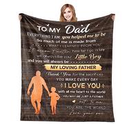 EIMOPE Flannel Cute Sloth Blanket to My Dad, Super Soft Cozy Fleece Blanket Dad Gifts from Daughter Son, Personalised Sloth Blanket Gifts Father's Day Birthday Thanksgiving Christmas