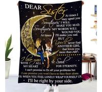 EIMOPE Sister Birthday Gifts - Personalized Friendship Blanket, Cozy Fleece Throw for Sister, Warm Lightweight Blanket for Bedding & Sofa