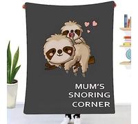 EIMOPE Sloths Flannel Blanket Gifts for Mum, Soft Cozy Cute Sloth Throw Blanket for Mom, Fluffy Fleece Sloth Lover Plush Blanket for Mummy on Christmas Mother's Day Birthday Thanksgiving