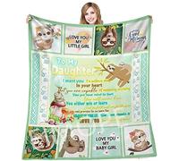 EIMOPE To My Daughter Fleece Sloth Blanket from Mom, Daughter Cute Sloth Throw Blanket Gifts from Mom for Birthday Christmas Halloween Graduation Day, Inspirational Gift Fluffy Flannel Blanket