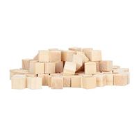 EIMSOAH 100Pcs 10mm Natural Wooden Square Cubes for DIY Craft