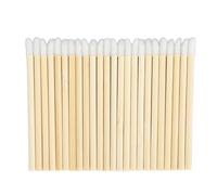 EIMSOAH 100pcs Disposable Bamboo Handle Lip Brush, Portable Makeup Tool Lip Gloss Wand, Bamboo Handle Lipstick Applicator, for Girls