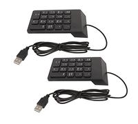EIMSOAH 18 Key Ergonomic Wired Number Pad for Quiet Typing, Plug and Play Mini Numeric Keypad for PC Laptop Desktop, ABS USB Wired Numeric Keypad for Banks, Financial Security, 4.2ft Wire (2pcs)