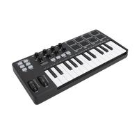 EIMSOAH 25 Key USB MIDI Keyboard Controller, Velocity Sensitive Keys, 8 Backlit Drum Pads 8 Knobs Display for Music Production Software