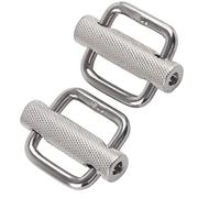 EIMSOAH 2Pcs Slide Buckle 316 Stainless Steel Knurled Adjustable Belt Buckle for Webbing Dog Collars Camping Belts Sports Equipment 25mm Rectangle Roller