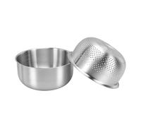 EIMSOAH 304 Stainless Steel Microporous Colander Set - Large Capacity Strainer for Outdoor Camping - Easy Clean Salad Washing Bowl - Suitable for Rice and Pasta - 2 Piece Set