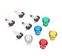 EIMSOAH 32mm Luminous Game Push Button LED Light Self Reset for DIY Gamepads, 5 Colors for Machine Games