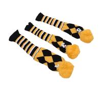 EIMSOAH 3PCS Protective Knitted Golf Club Head Cover Set with Pom Pom, Stylish Knit Club Head Protectors for Golf Enthusiasts (Yellow Black)
