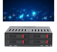 EIMSOAH 4 Bay HDD Cage, Chassis 5.25in Drive Tray SSD Mobile Rack, Quiet Fan, 4 Bay SSD Cage, for Win,Win XP,Win Vista, Win7, Win8.x, Win10, OS10x