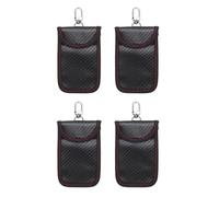 EIMSOAH 4 Pcs Carbon Fiber Signal Blocking Pouch Car Key Fob Protector for Data Security, Travelers