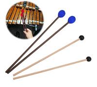 EIMSOAH 4 Pcs Marimba Mallets, Yarn and Rubber Head Maple Wood Percussion | Marimba Stick with Soft Yarn Head, Bass Marimba Accessory for Beginner and Pro