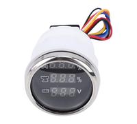 EIMSOAH 52mm Digital Sewage Voltage Voltmeter Water Level Meter, 3 in 1 Universal Design, Blue Display Gauge for Car Marine Boat, Quick Installation (Black Dial Silver Cover)