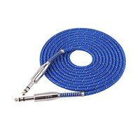 EIMSOAH 6.35mm Male to Male Audio Cable Fiber Net, Copper Clad Aluminum Braided Shielding for Electric Guitar Mixer Stereo (3m / 9.8ft)