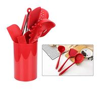 EIMSOAH 9Pcs Silicone Cooking Utensils Set Non- High Temperature Resistant Kitchen Cookware Set Red for Family Kitchen