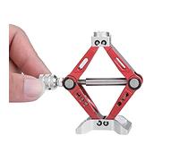 EIMSOAH Adjustable Metal Scissor Jack Tool for 1:10 RC Car Crawler, Realistic and Durable Accessory for Remote Control Vehicle, Black/Red Finish, Convenient to Use for Hobbyists