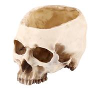 EIMSOAH Artificial Resin Skull Head Flower Pot Plant Bowl Container Garden Planter Multifunctional Tabletop Storage Tank Replica Skeleton Model Home Bar Table Decor Halloween Ornament