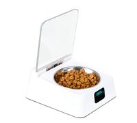EIMSOAH Automatic Cat Feeder with Collar Sensor Infrared Sensor Cover Removable Bowl Battery Powered Intelligent Opening Lid