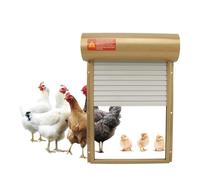 EIMSOAH Automatic Chicken Coop Door, Solar Powered Timer Auto Chicken Door Opener with LED Display Controller & Anti-Pinch Safety, for Duck Goose Poultry Coop Outdoor Use (Gold)