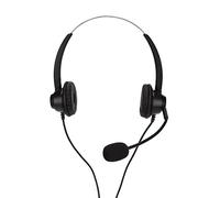 EIMSOAH Binaural Business Headset with Noise Cancelling Mic for Call Center Customer Service - Durable Double Sided Headset for Online Course - TYPE C Black