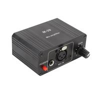 EIMSOAH Black Metal Dynamic Mic Preamplifier 48V XLR Output Low Noise Balanced Amplification Circuit for Live Streaming Portable Design