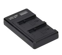 EIMSOAH Camera Battery Charger with LCD Display Double Charging Device for NP-FV100, Portable Black Plastic Charger for Travel and Outdoor Photography