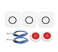 EIMSOAH Caregiver Pager, Wireless Nurse Alert Call System with 38 Ringtones 4 Volume Levels LED Lights, for Elderly Patients Disabled Children Pregnant Women (UK Plug)