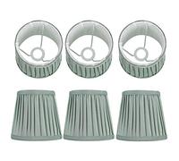EIMSOAH Chic Lampshade Cloth Cover Pack of 6, Durable Light Fixture Accessory for Studios and Hotels, High-Quality Metal + Fabric Material, E14 Bulb Interface Model, Green Color, 35.1oz Weight