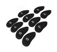 EIMSOAH Club Head Cover Set 10pcs Durable Nylon Mesh Soft Lining Protective Iron Covers for Golfers (Black)