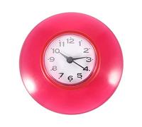 EIMSOAH Cute Kitchen Mirror Suction Wall Clock for Bathroom Shower Decoration, Plastic Cement, AG13 Battery, Blue, 3.4 Inch Base Diameter (Red)